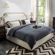 vải nước Mỹ nội thất phòng ngủ đôi Pháp nhỏ gọn 1,8 m 1,5 m mô hình giường bên nhà tùy chỉnh - Giường