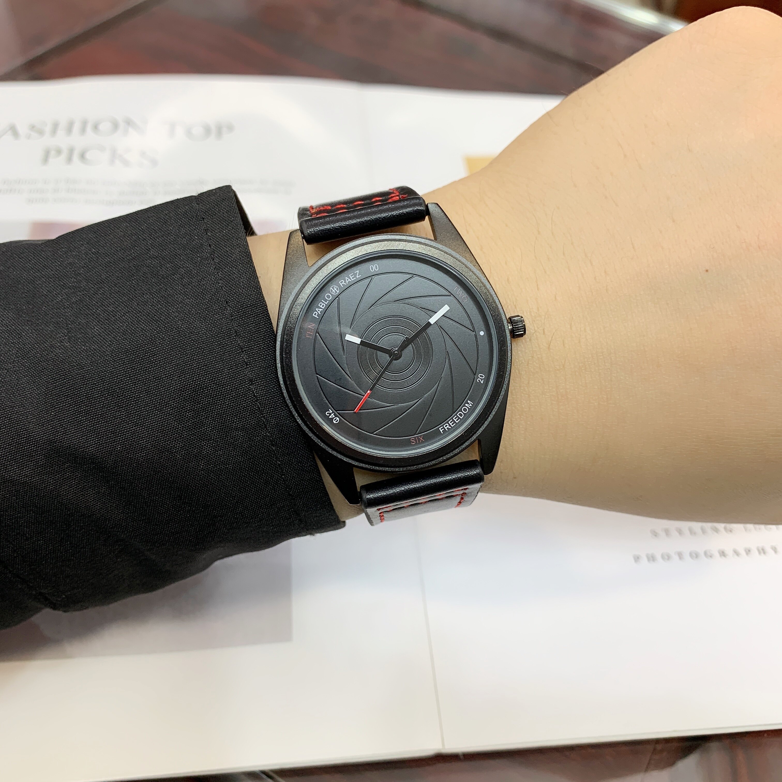 Ceinture personnalisée pour hommes, technologie noire, belle montre à Quartz étanche, Style Simple_voghion.com