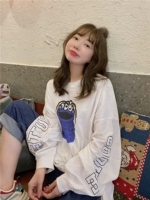 Южнокорейский ультратонкий белый товар, мультяшная футболка, длинный рукав