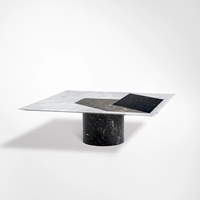 Нордический минималистский прямоугольный натуральный мраморный кофейный столик дизайнер модель модель личности