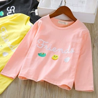 Осенняя хлопковая футболка, детская вышивка для отдыха, 2019, новая коллекция, в корейском стиле, с вышивкой, подходит для подростков, классическая длина, длинный рукав