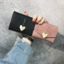 2018 phiên bản tiếng Hàn mới của ví nữ ngắn in hình trái tim khóa retro mini ví mềm ví nhỏ ví đứng nam
