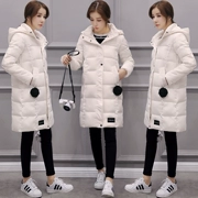 Anta cotton dành cho nữ áo khoác cotton dài nữ 2018 áo khoác mùa thu đông mới dày phiên bản Hàn Quốc của quần áo cotton xuống - Quần áo độn bông thể thao