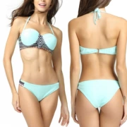 Poly ngực mới trừu tượng in hình bán cầu áo tắm bikini bikini áo tắm bikini châu Âu và Mỹ xuyên biên giới - Bikinis