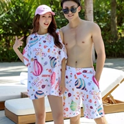 Cặp đôi áo tắm 2019 mới hè phù hợp với kỳ nghỉ bên bờ biển Cặp đôi nam mẫu công viên nước bãi biển ảnh nước - Vài đồ bơi