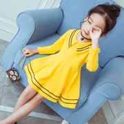 Váy bé gái xuân hè 2018 mới cho bé quần áo trẻ em công chúa váy công chúa dài tay Hàn Quốc