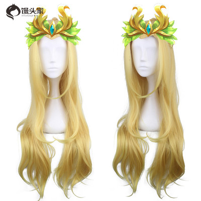 taobao agent The new version of the glory of the bun home, Wang Zhaojun, the skin elves princess cos wig Gradient green spot