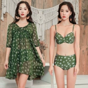 2019 Áo dài mới của Hàn Quốc áo tắm bikini ba mảnh áo tắm nữ che bụng là thép mỏng hỗ trợ ngực nhỏ thu thập - Bikinis