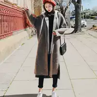 Áo khoác len nữ 2018 phiên bản Hàn Quốc mới của phần dài phổ biến dày lên cho học sinh nữ quần áo lạnh 9 qua đầu gối lớn - Trung bình và dài Coat áo khoác nữ kaki