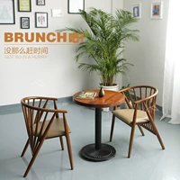 Ghế ăn Bắc Âu Nhật Bản bàn ghế cafe gỗ rắn đơn giản nhà hàng giản dị đơn ghế kết hợp đàm phán sáng tạo đồ nội thất - Bộ đồ nội thất mau giuong go dep