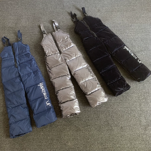 Детские лыжные ветрозащитные водонепроницаемые штаны для мальчиков и девочек, утепленные зимние подтяжки