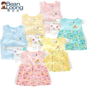 Kidney Bean Dragon Double Cotton Baby cardigan Vest Vest Quần áo trẻ em Cô gái Pony Mùa xuân và mùa thu Cô gái hàng đầu - Áo ghi lê