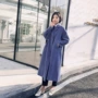 2019 phiên bản Hàn Quốc của áo khoác len hai mặt màu rắn trở lại áo len xếp li mùa thu và mùa đông - Áo len lót đôi áo dạ nữ đẹp 2021