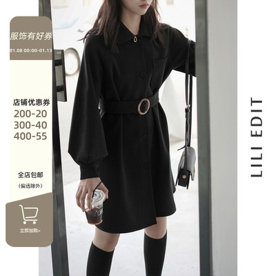 taobao agent Demi-season long plus size dress, design advanced jacket, mid-length