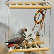 Chim Đồ chơi Thang đu Leo thang Thang Vẹt Đồ chơi Đôi Cầu thang Lớn Xám Vẹt Vật tư - Chim & Chăm sóc chim Supplies