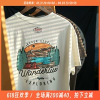 Летняя японская ретро футболка для кемпинга для отдыха, жакет, оверсайз, с рукавом