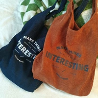 Вельветовая демисезонная сумка, брендовый жилет для школьников для отдыха на одно плечо, английские буквы, японские и корейские