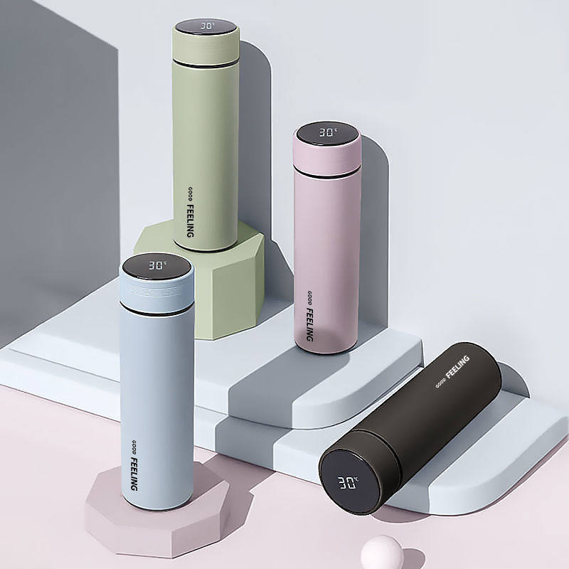 便携真空304不锈钢智能保温杯