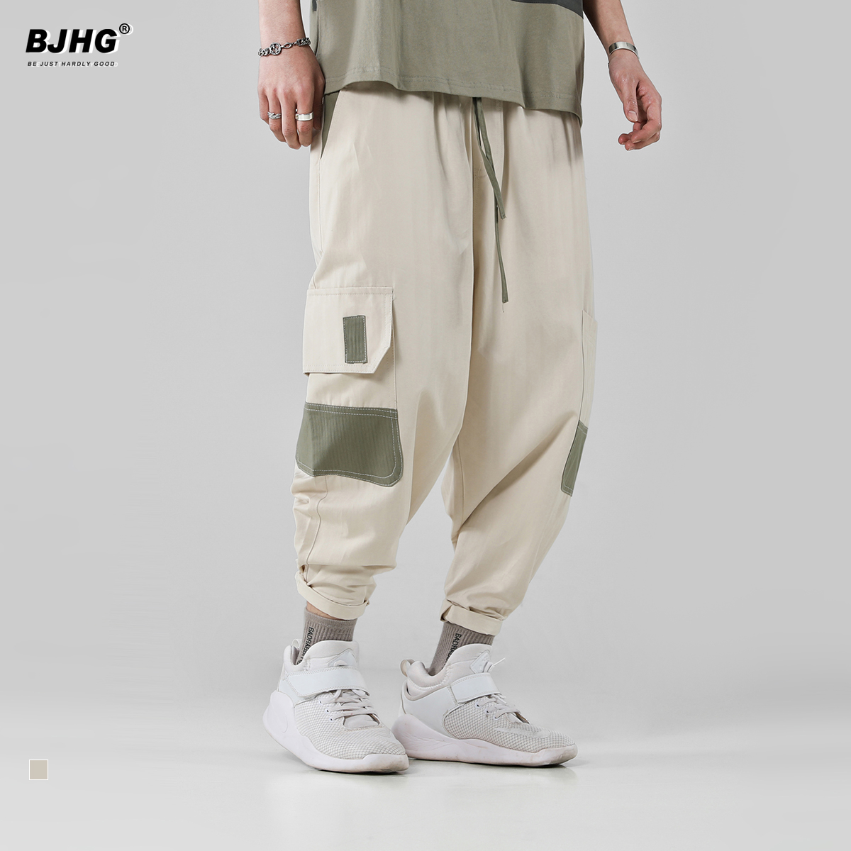Ins overalls men's and Japan's fashion brand legged straight tube loose casual Korean fashion student's nine point pants