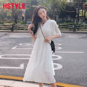Quần áo Handu 2019 hè mới của phụ nữ Hàn Quốc Đầm cổ chữ V voan sang trọng JQ01498 - Váy eo cao