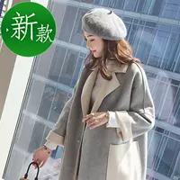 Kiểu trang trí mùa thu đông cho áo len 99 nữ dài phần phiên bản Hàn Quốc áo nỉ hai mặt rời Nizi nữ 2018 mới phổ biến - Áo khoác dài áo khoác nữ đẹp