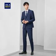 Bộ đồ công sở cổ yếm nhà cổ HLA Haishu 2019 Mùa thu mới Kiểu lưới màu tre Bộ nam - Suit phù hợp