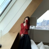 Осенний лонгслив, трикотажный свитер, кардиган, 2019, V-образный вырез, по фигуре