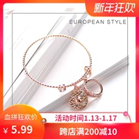 99 carat thời trang Hàn Quốc dễ thương vàng hồng dây đeo vòng tay đàn hồi chặt chẽ (TE) vòng đá thạch anh