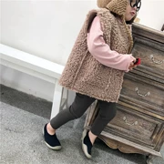 Áo len lông cừu trẻ em 2019 mùa thu và mùa đông Cô gái mới phiên bản Hàn Quốc của chiếc áo khoác nút lông cho bé trai - Áo ghi lê