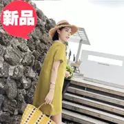 Váy nữ mùa hè 2019 phiên bản Hàn Quốc mới của chiếc đầm nhỏ tươi k trẻ em cổ áo búp bê giản dị buông tha màu vàng thẳng - váy đầm