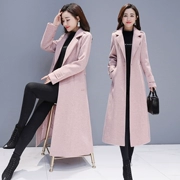 Áo khoác len nữ dài 2018 mùa đông mới Phiên bản áo khoác nữ dày của Hàn Quốc mỏng qua đầu gối áo len mùa đông - Áo Hàn Quốc