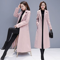 Áo khoác len nữ dài 2018 mùa đông mới Phiên bản áo khoác nữ dày của Hàn Quốc mỏng qua đầu gối áo len mùa đông - Áo Hàn Quốc áo khoác dạ nữ dáng dài