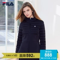 Áo khoác nữ Fila Fila xuống áo trùm đầu ấm áp chống gió xuống áo khoác nữ | F61W836117F - Thể thao xuống áo khoác áo phao cổ lông nam