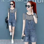Quần short denim nữ hè 2019 mới dành cho nữ ngắn tay phiên bản Hàn Quốc của quần lửng ống rộng giản dị phù hợp với áo hai dây - Quần jean