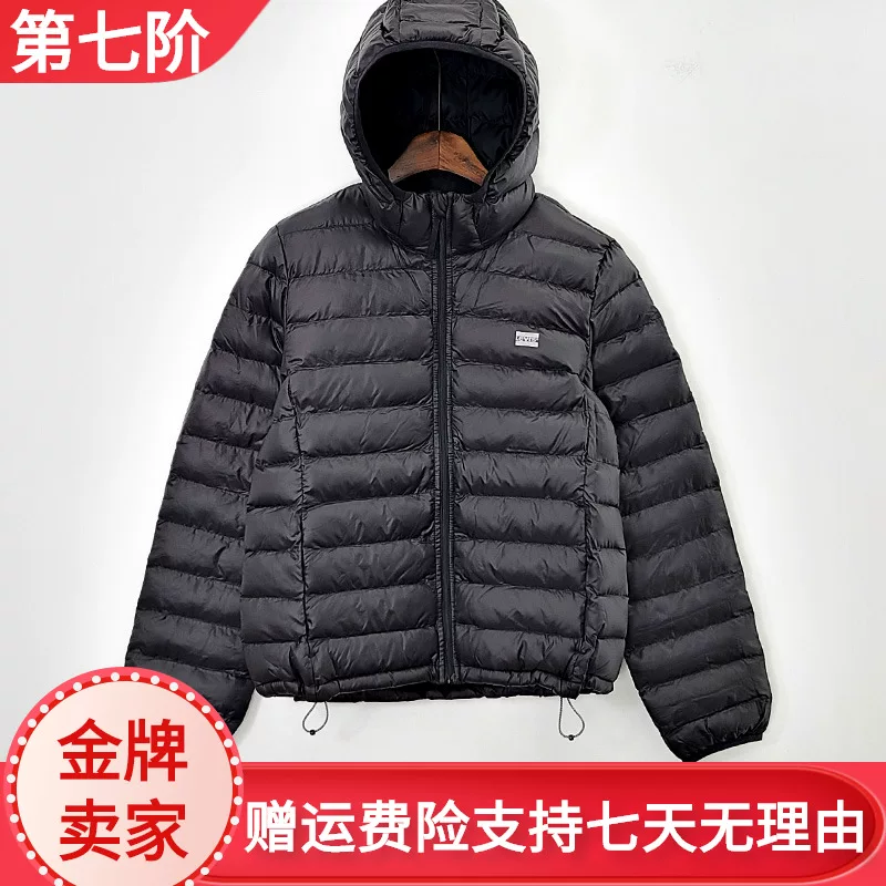 Женская черно-белая тонкая хлопковая куртка с капюшоном Levis 26858-0002/0003