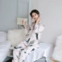 2019 phiên bản Hàn Quốc của nữ sinh viên tươi in dịch vụ nhà voan thoải mái và thoáng khí bộ đồ ngủ tại nhà giản dị - Bộ Pajama các kiểu đồ bộ mặc ở nhà đẹp