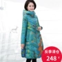 Chị béo mập Một chiếc áo dài cotton nữ dài 40-50 Phiên bản Hàn Quốc của chiếc áo khoác bông dày mút xuống. - Bông áo phao béo nữ