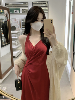 taobao agent Red sexy autumn design dress, plus size, trend of season