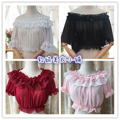 taobao agent Japanese lace tube top, bra top, Lolita style, puff sleeves