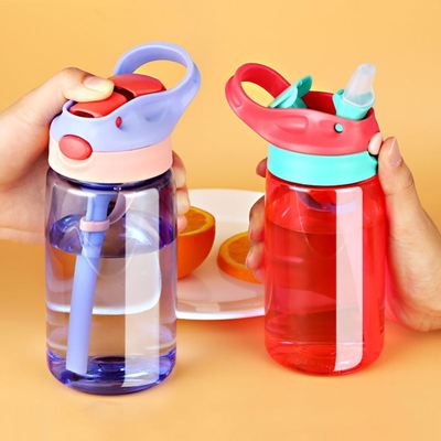 【买就送】儿童夏季吸管杯学生塑料杯防漏防摔幼儿园宝宝便携水壶