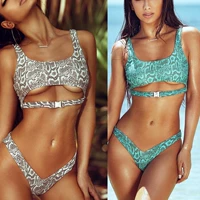 Bikini2019 Châu Âu và Hoa Kỳ mới mẫu bikini rắn gợi cảm ebay Amazon mẫu người mẫu mặc bikini bơi - Bikinis áo tắm hai mảnh