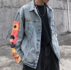 牛仔夾克男女同款春秋復古港風嘻哈寬鬆潮牌上衣韓版原宿bf風外套