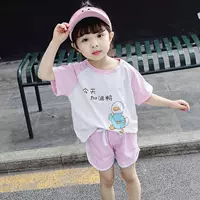 Летняя одежда, мультяшная футболка с коротким рукавом, детский комплект для отдыха, сезон 2021