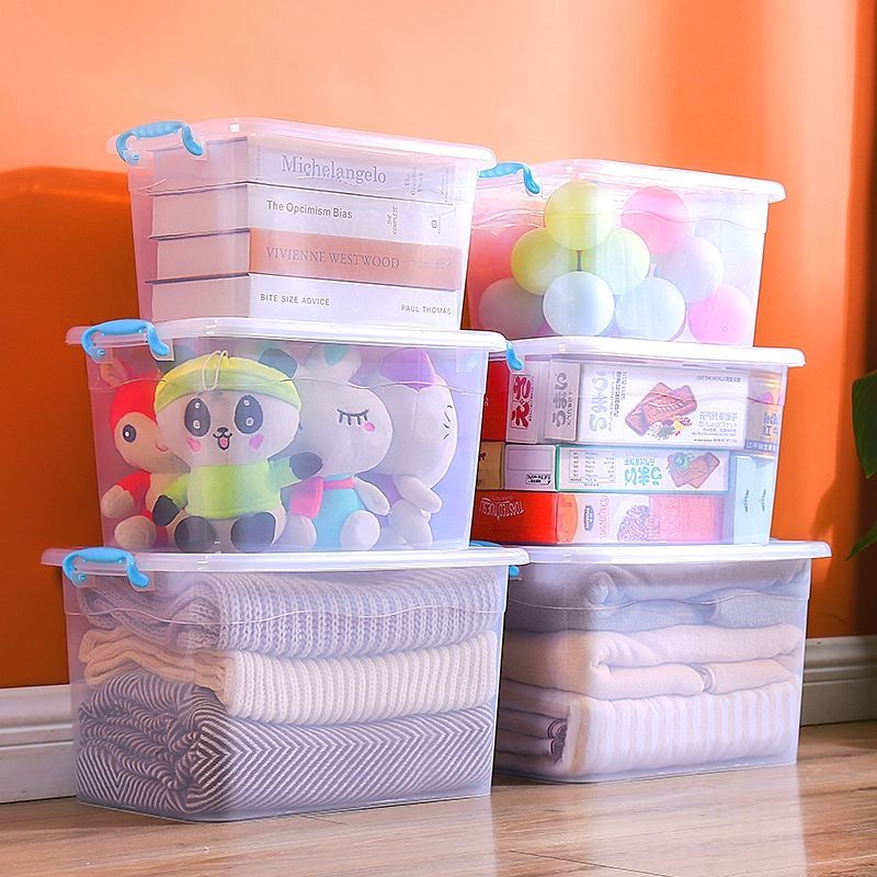 收纳『箱塑料透明提手大号小号储物箱食品儿童玩具整理箱杂物收纳盒
