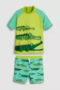 Spot NEXT London đích thực Nam bé con cá sấu nhỏ áo chống nắng quần bơi áo cổ cao - Đồ bơi trẻ em