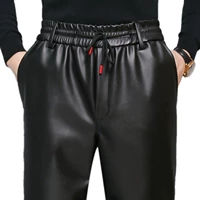 Мужские водонепроницаемые утепленные демисезонные штаны, эластичная талия, свободный прямой крой