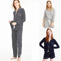 Cô 19 mùa xuân và mùa hè j dịch vụ nhà ngọn đồ ngủ cotton co giãn mỏng - Pyjama quần áo bộ nam