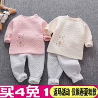 Đồ lót bé trai mùa thu và mùa đông dày 1-2-3-4 tuổi Đồ lót bé gái hai mảnh chần xuân quần giữ nhiệt trẻ em