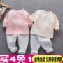 Đồ lót bé trai mùa thu và mùa đông dày 1-2-3-4 tuổi Đồ lót bé gái hai mảnh chần xuân quần giữ nhiệt trẻ em