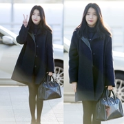 Mùa xuân và mùa thu 2017 mới của phụ nữ phiên bản Hàn Quốc của ngôi sao IU với đoạn văn trong phần dài của học sinh áo len dày màu đen thủy triều - Áo Hàn Quốc